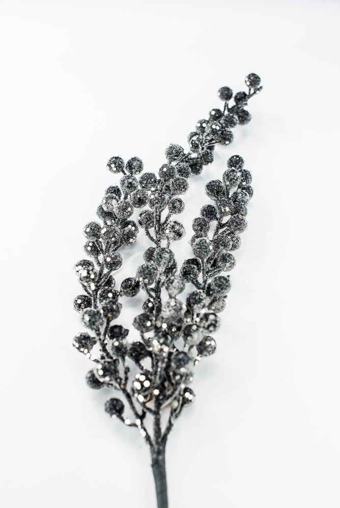 Artificial, Black, Draping Iced Berry Spray - 31" - Greenery MarketArtificial Flowers283276