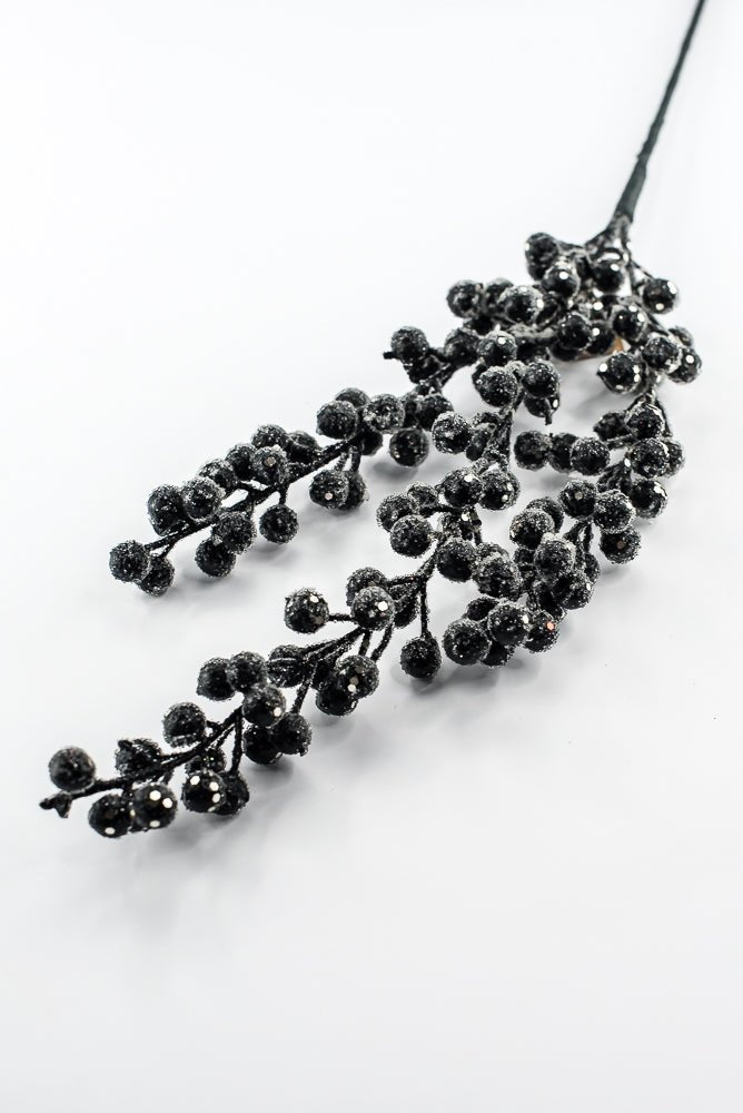 Artificial, Black, Draping Iced Berry Spray - 31" - Greenery MarketArtificial Flowers283276
