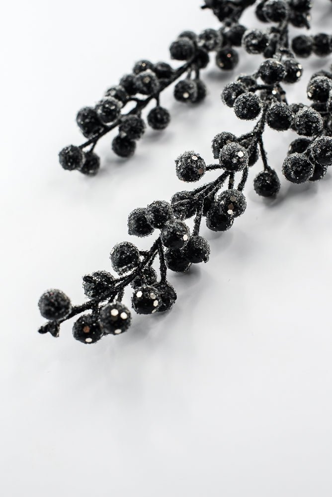 Artificial, Black, Draping Iced Berry Spray - 31" - Greenery MarketArtificial Flowers283276