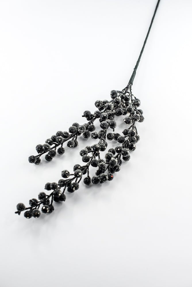 Artificial, Black, Draping Iced Berry Spray - 31" - Greenery MarketArtificial Flowers283276