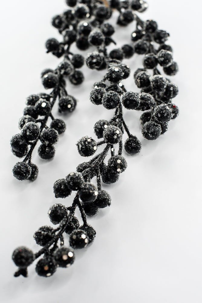 Artificial, Black, Draping Iced Berry Spray - 31" - Greenery MarketArtificial Flowers283276