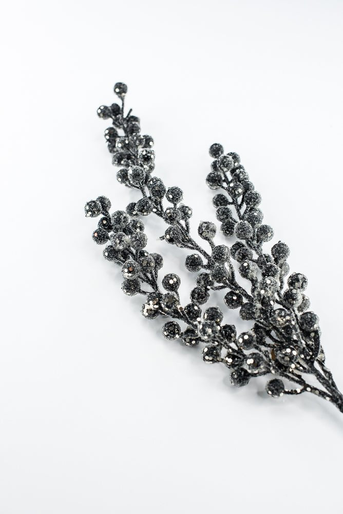 Artificial, Black, Draping Iced Berry Spray - 31" - Greenery MarketArtificial Flowers283276