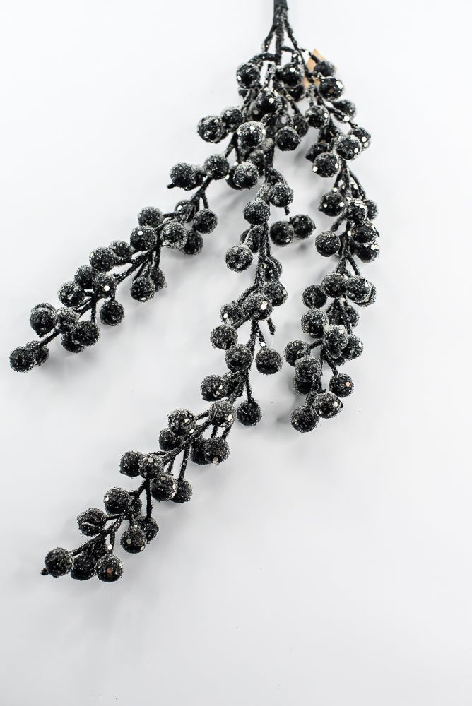 Artificial, Black, Draping Iced Berry Spray - 31" - Greenery MarketArtificial Flowers283276