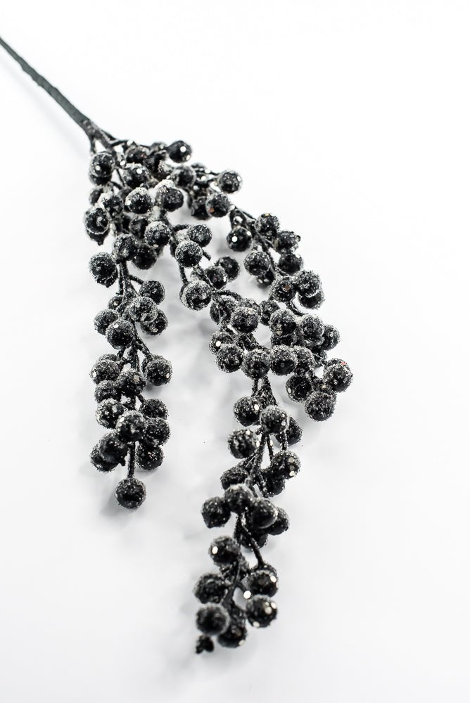 Artificial, Black, Draping Iced Berry Spray - 31" - Greenery MarketArtificial Flowers283276