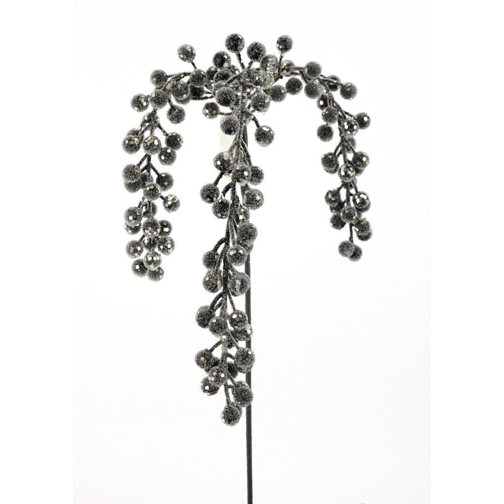 Artificial Black Glitter Berry Spray - 31" - Greenery MarketArtificial Flowers283276