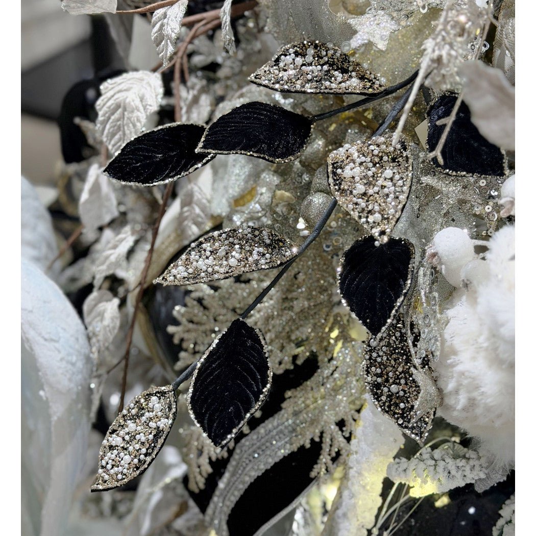 Artificial Black & Gold Leaf Stem - 27.5" - Greenery MarketArtificial Flowers278055