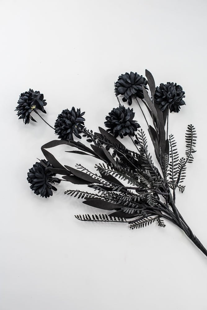Artificial Black Mum Filler Spray - 21" - Greenery Market57426BK