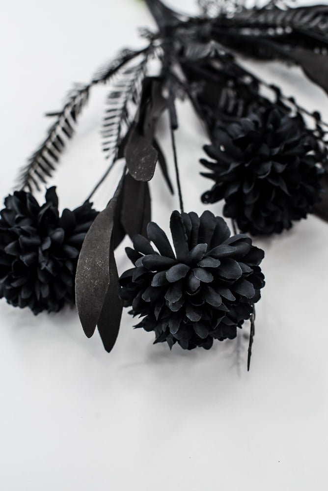 Artificial Black Mum Filler Spray - 21" - Greenery Market57426BK