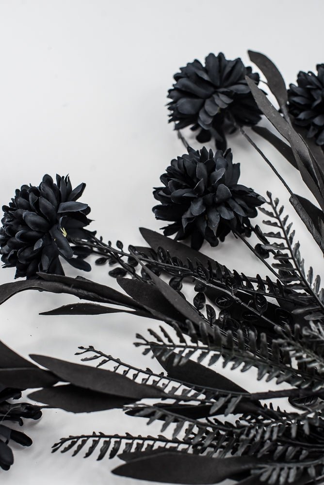 Artificial Black Mum Filler Spray - 21" - Greenery Market57426BK