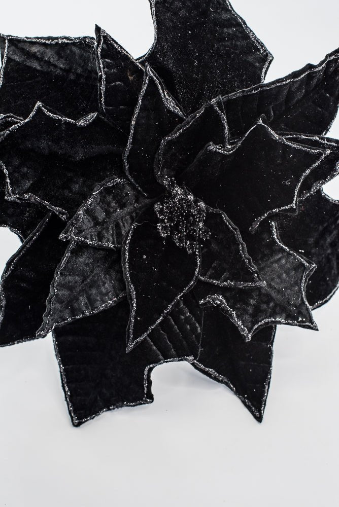 Artificial Black Poinsettia Stem - 19" - Greenery MarketArtificial Flowers276914