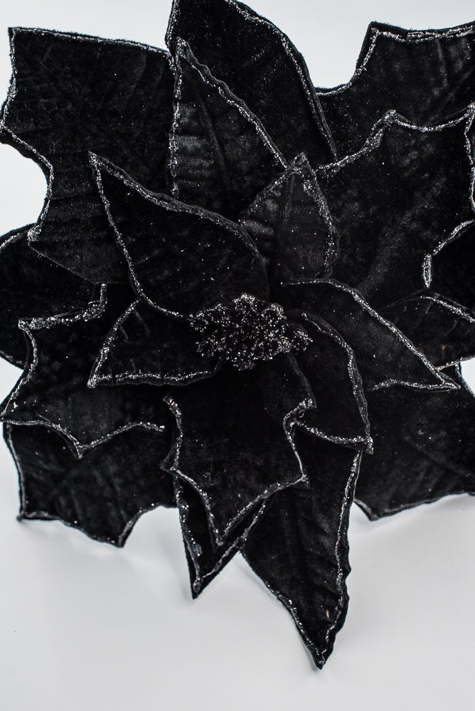 Artificial Black Poinsettia Stem - 19" - Greenery MarketArtificial Flowers276914