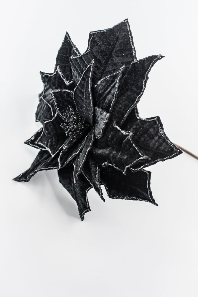 Artificial Black Poinsettia Stem - 19" - Greenery MarketArtificial Flowers276914