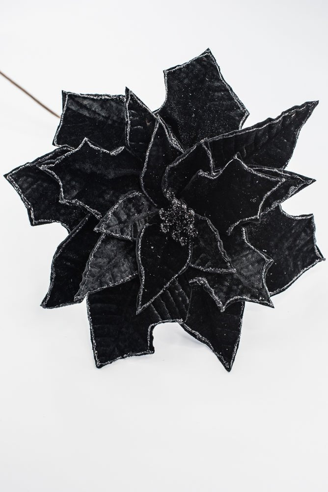 Artificial Black Poinsettia Stem - 19" - Greenery MarketArtificial Flowers276914