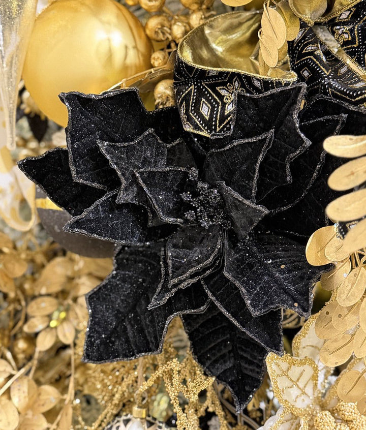 Artificial Black Poinsettia Stem - 19" - Greenery MarketArtificial Flowers276914