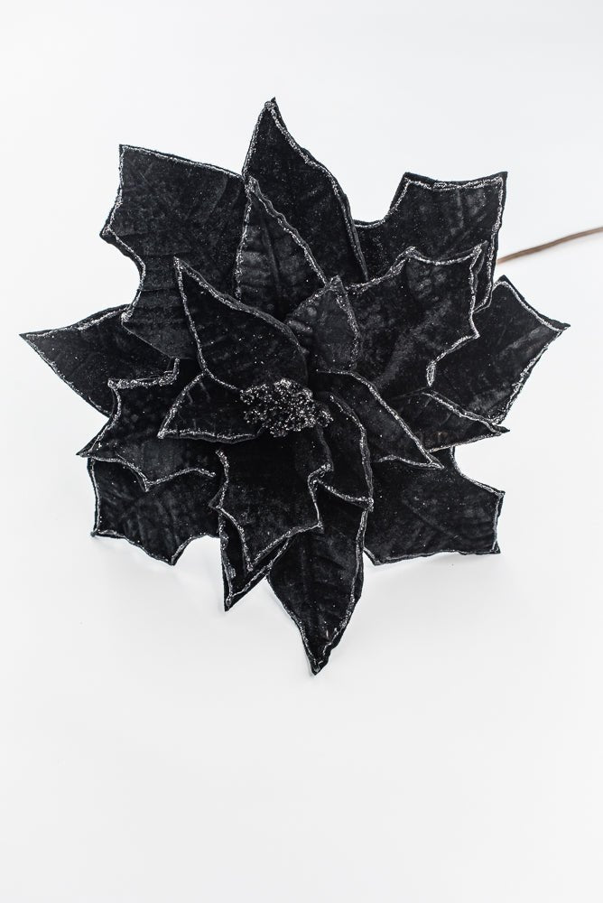 Artificial Black Poinsettia Stem - 19" - Greenery MarketArtificial Flowers276914