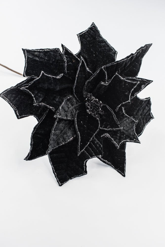 Artificial Black Poinsettia Stem - 19" - Greenery MarketArtificial Flowers276914