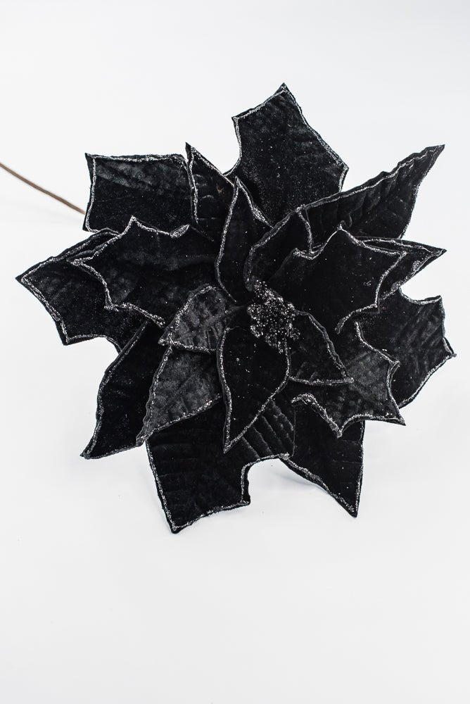Artificial Black Poinsettia Stem - 19" - Greenery MarketArtificial Flowers276914