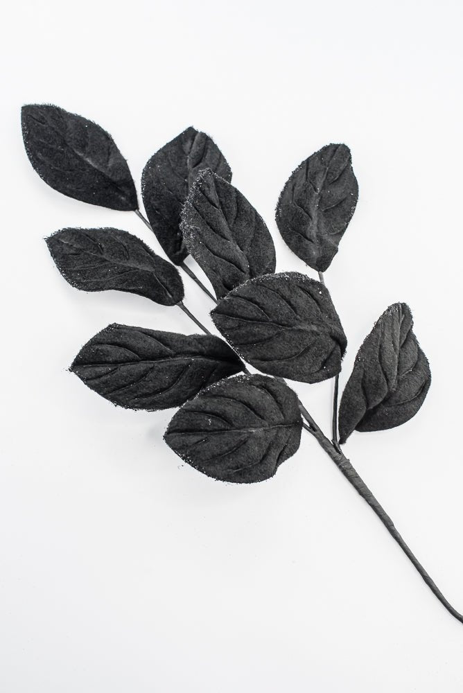 Artificial Black Velvet Magnolia Leaves Spray - 30" - Greenery Market86787BK