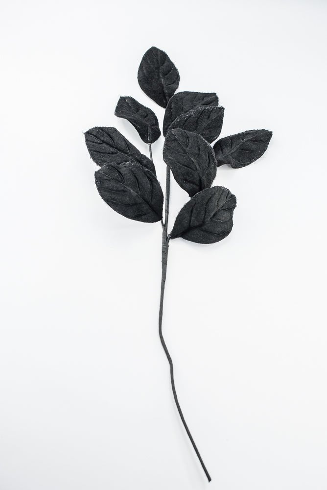 Artificial Black Velvet Magnolia Leaves Spray - 30" - Greenery Market86787BK