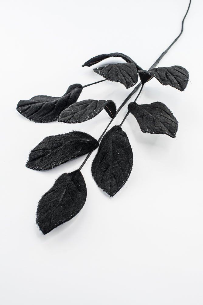 Artificial Black Velvet Magnolia Leaves Spray - 30" - Greenery Market86787BK