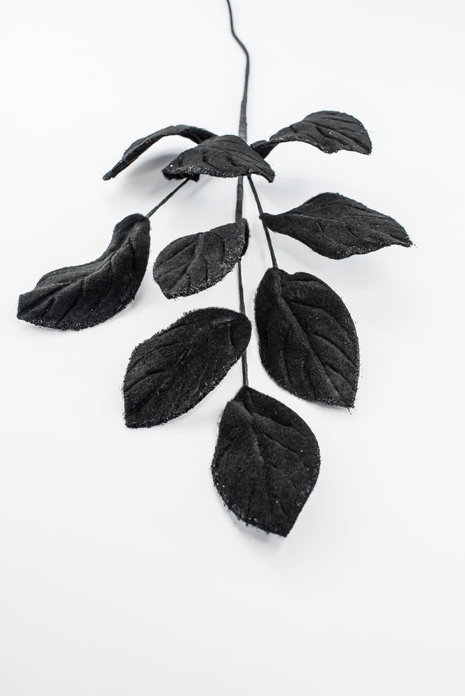 Artificial Black Velvet Magnolia Leaves Spray - 30" - Greenery Market86787BK