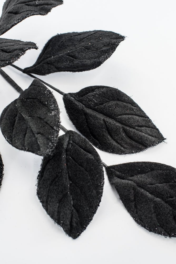 Artificial Black Velvet Magnolia Leaves Spray - 30" - Greenery Market86787BK