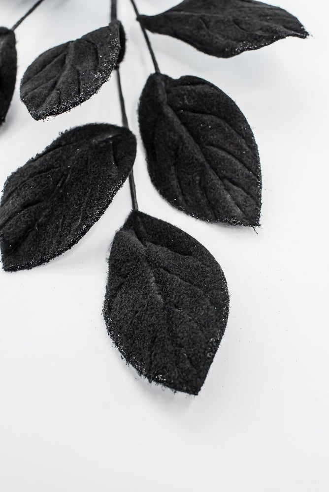 Artificial Black Velvet Magnolia Leaves Spray - 30" - Greenery Market86787BK