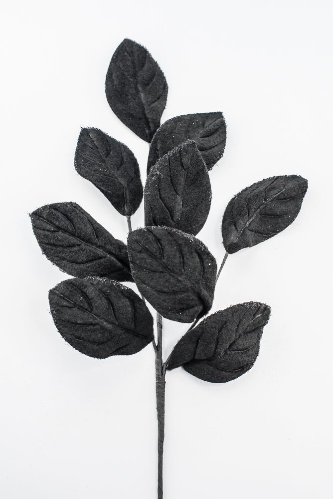 Artificial Black Velvet Magnolia Leaves Spray - 30" - Greenery Market86787BK