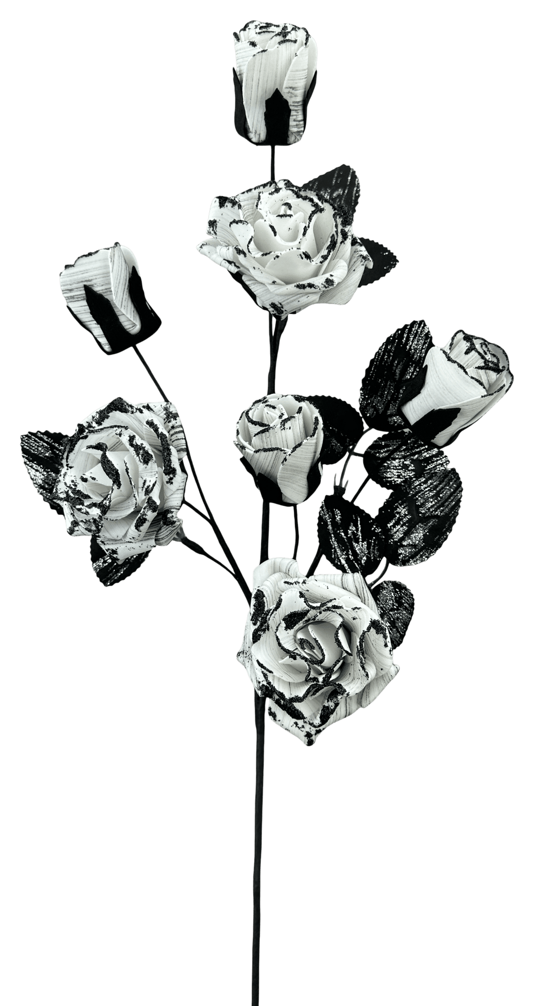 Artificial Black & White Rose Spray - 24" - Greenery Market57419BKWT