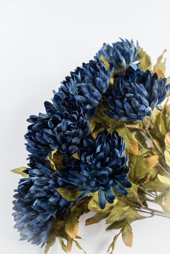 Artificial Blue Ball Mum Bush - 19" - Greenery MarketArtificial Flora85889-BL
