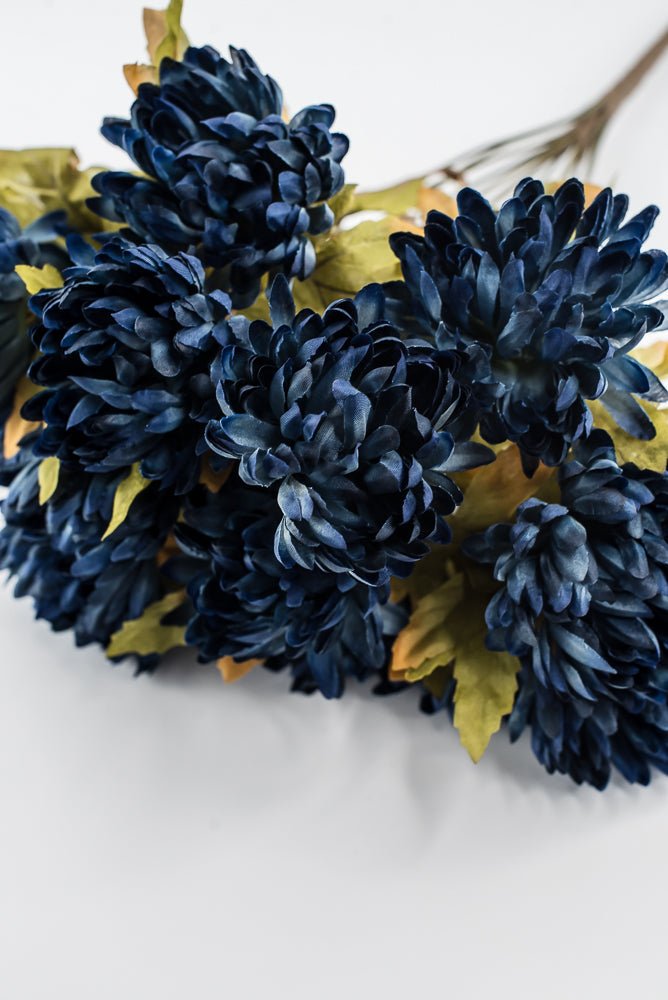 Artificial Blue Ball Mum Bush - 19" - Greenery MarketArtificial Flora85889-BL