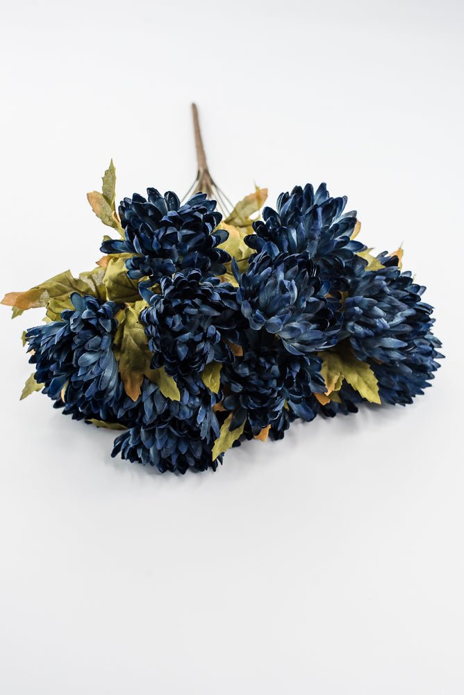 Artificial Blue Ball Mum Bush - 19" - Greenery MarketArtificial Flora85889-BL