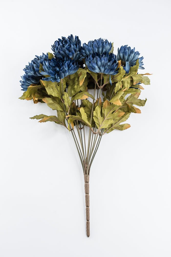 Artificial Blue Ball Mum Bush - 19" - Greenery MarketArtificial Flora85889-BL