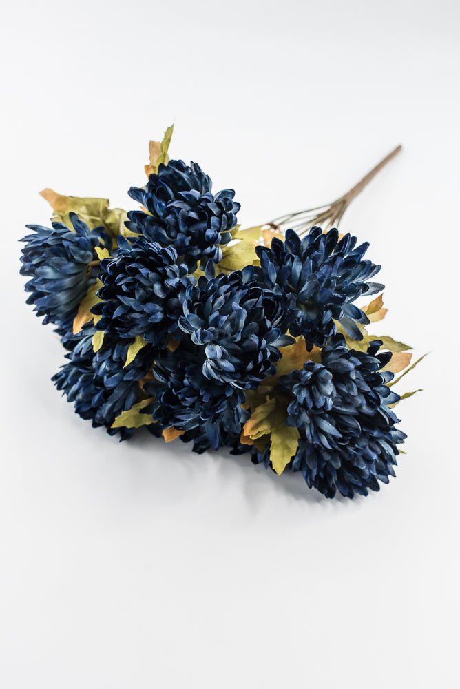Artificial Blue Ball Mum Bush - 19" - Greenery MarketArtificial Flora85889-BL