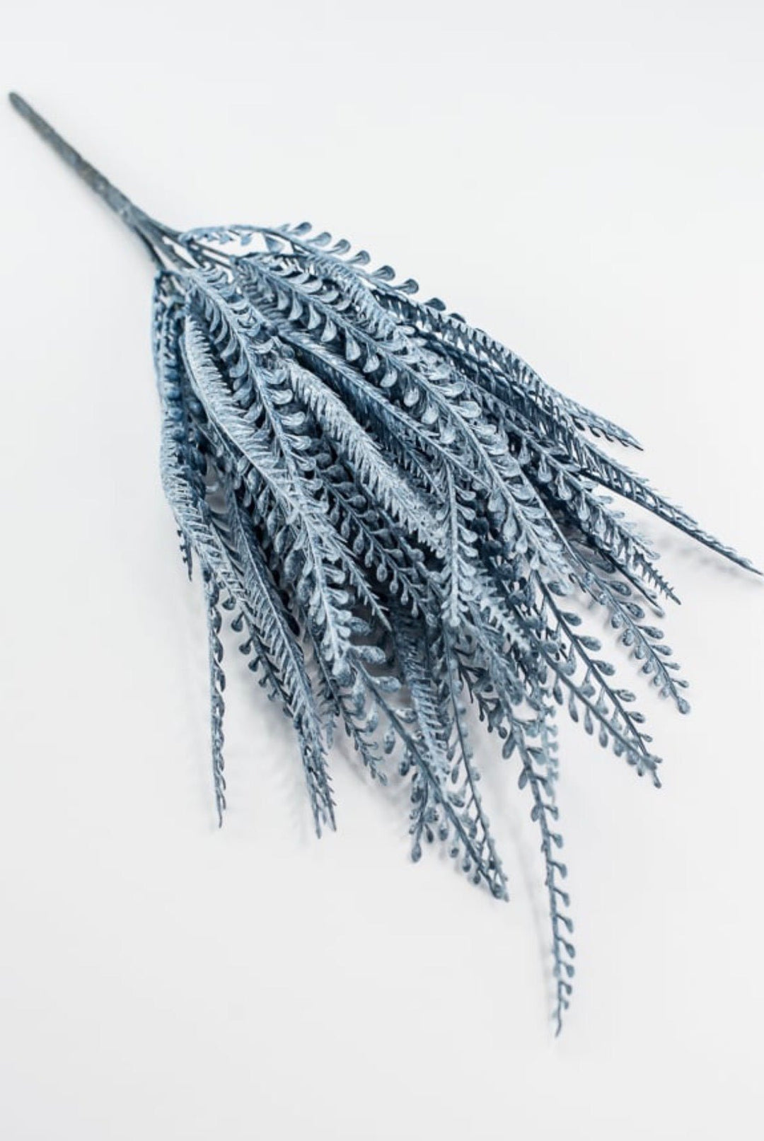 Artificial, Blue, Button & Sword Fern Leaves Bush - 20" - Greenery MarketArtificial Flora57355BL