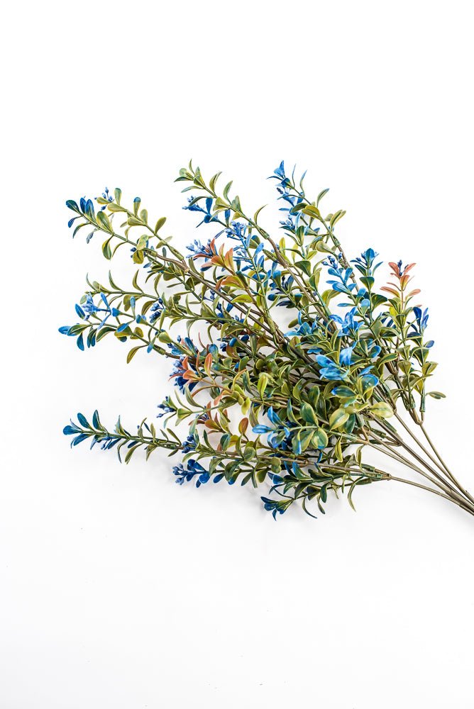 Artificial Blue Plastic Boxwood Bush - 18" - Greenery Market57519BL