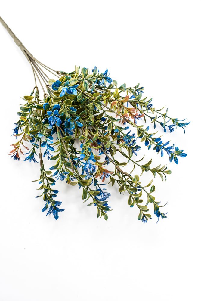 Artificial Blue Plastic Boxwood Bush - 18" - Greenery Market57519BL