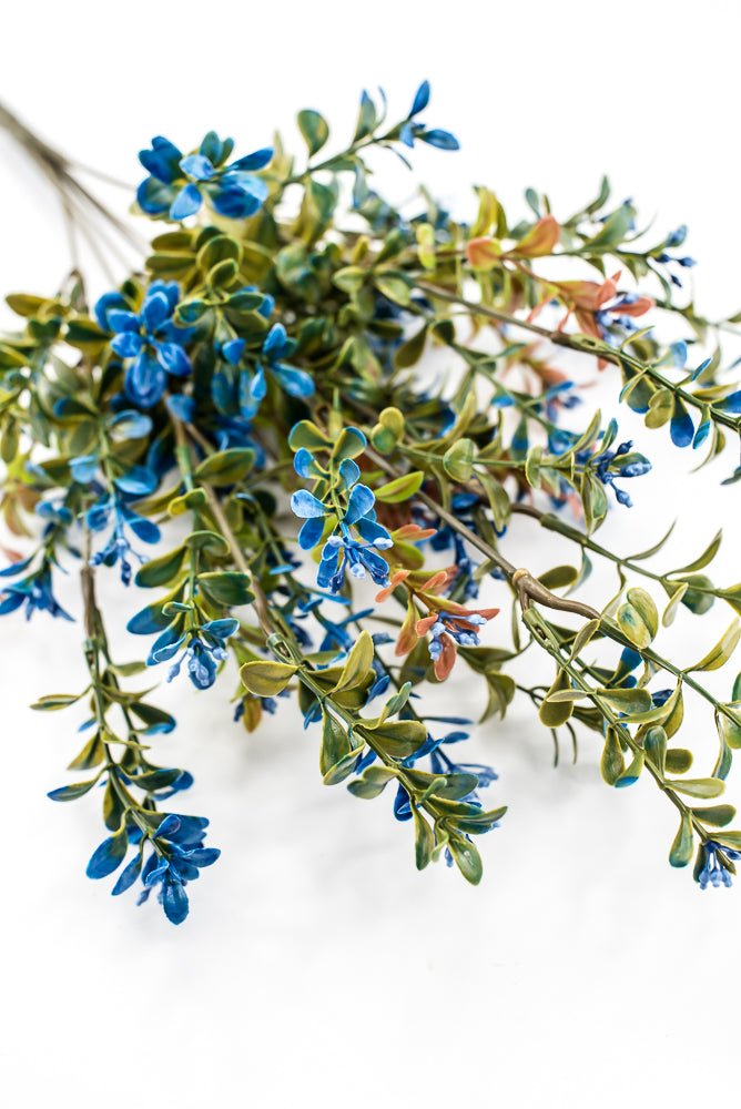 Artificial Blue Plastic Boxwood Bush - 18" - Greenery Market57519BL