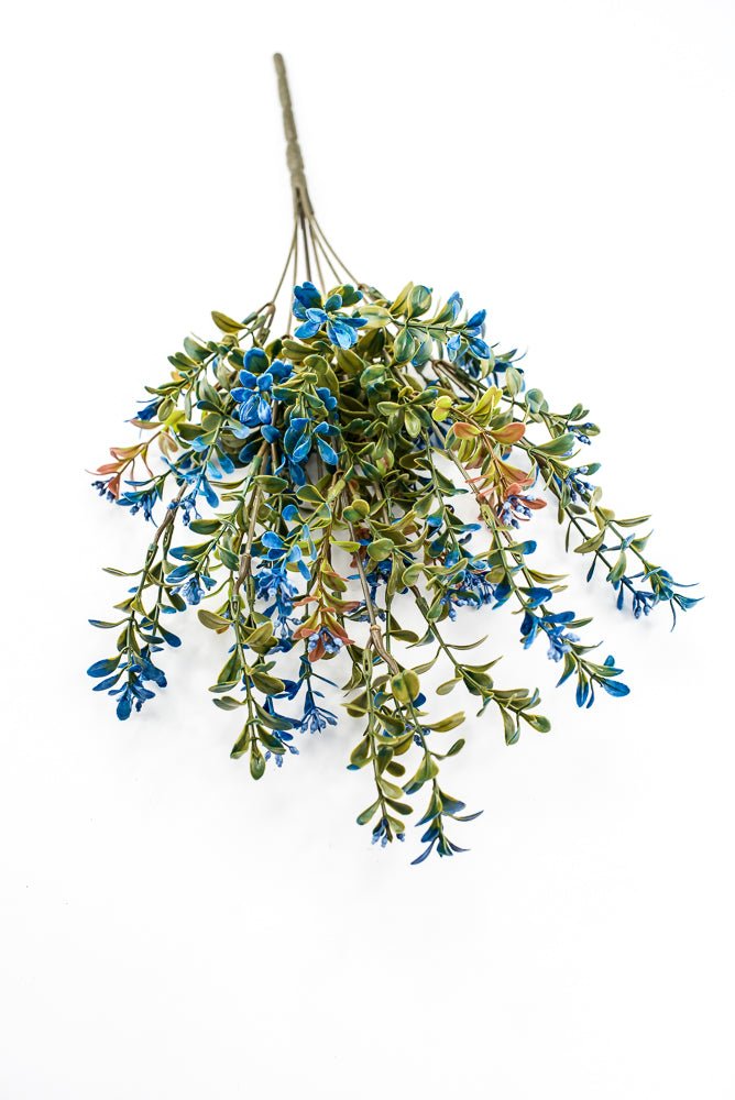 Artificial Blue Plastic Boxwood Bush - 18" - Greenery Market57519BL