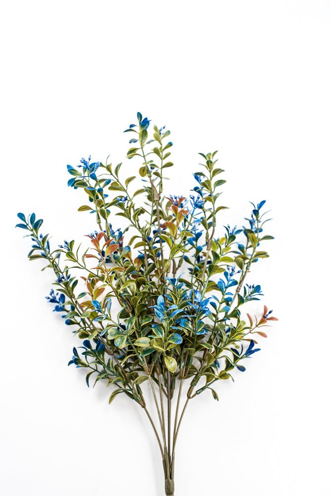 Artificial Blue Plastic Boxwood Bush - 18" - Greenery Market57519BL