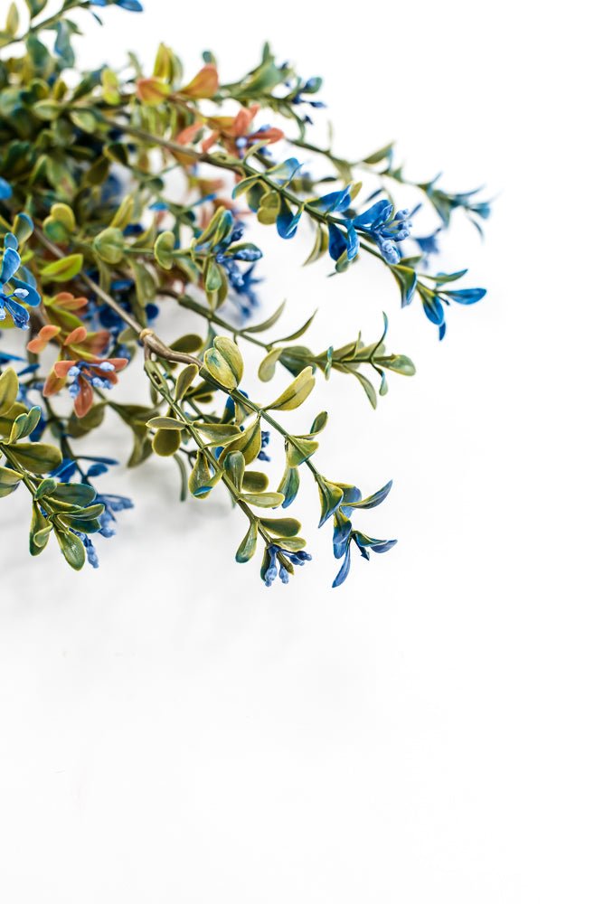 Artificial Blue Plastic Boxwood Bush - 18" - Greenery Market57519BL