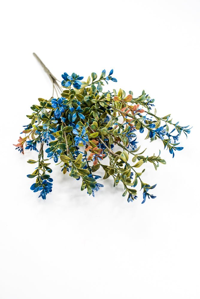 Artificial Blue Plastic Boxwood Bush - 18" - Greenery Market57519BL