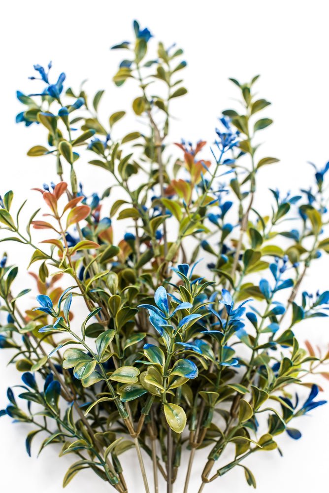 Artificial Blue Plastic Boxwood Bush - 18" - Greenery Market57519BL