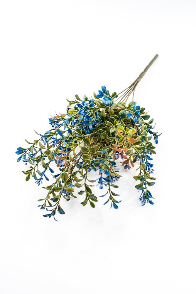 Artificial Blue Plastic Boxwood Bush - 18" - Greenery Market57519BL