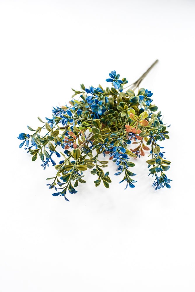 Artificial Blue Plastic Boxwood Bush - 18" - Greenery Market57519BL