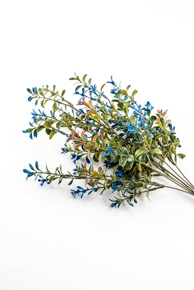 Artificial Blue Plastic Boxwood Bush - 18" - Greenery Market57519BL