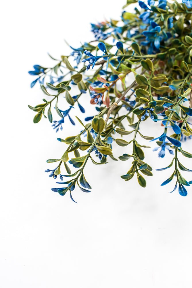Artificial Blue Plastic Boxwood Bush - 18" - Greenery Market57519BL