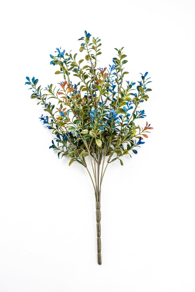 Artificial Blue Plastic Boxwood Bush - 18" - Greenery Market57519BL