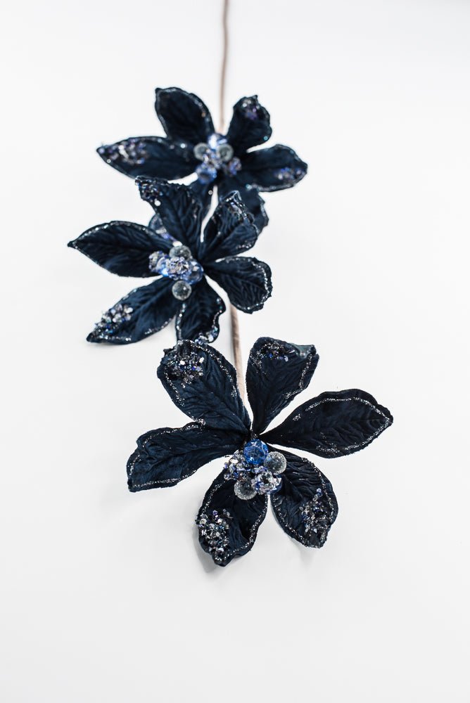 Artificial, Blue, Poinsettia Spray - 28" - Greenery MarketArtificial Flowers283567