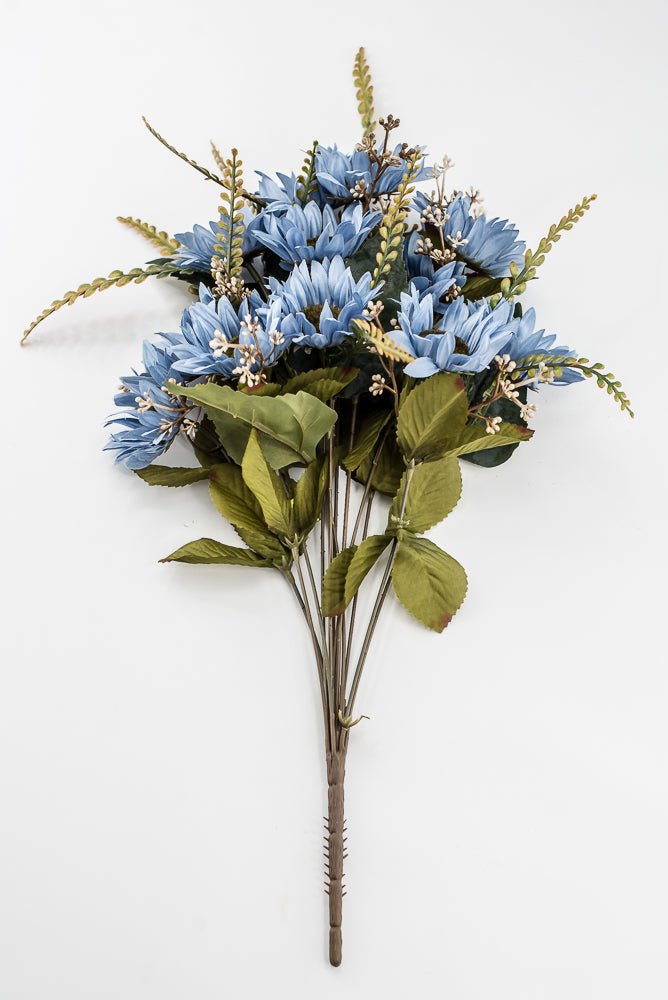 Artificial Blue Sunflower Bush - 19" - Greenery Market57525BL